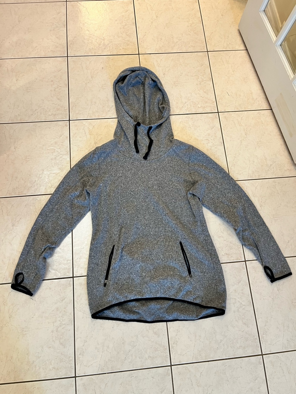 Old Navy Gray Off-the-Shoulder Hoodie Sweater
